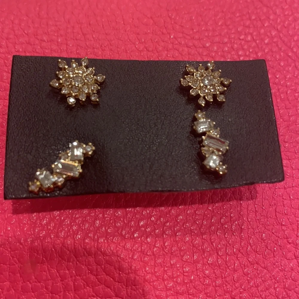 Rhinestone costume Earrings set of twins pair - Picture 5 of 6
